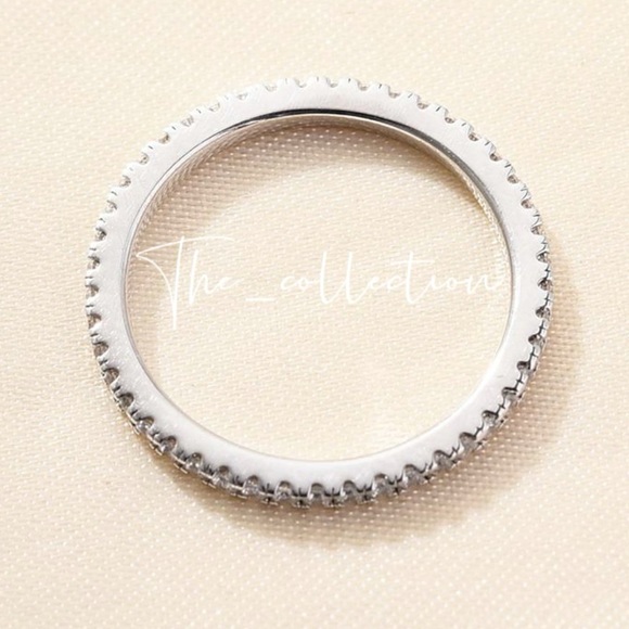 CLASSIC FULL ETERNITY STERLING SILVER BAND RING - Picture 4 of 4